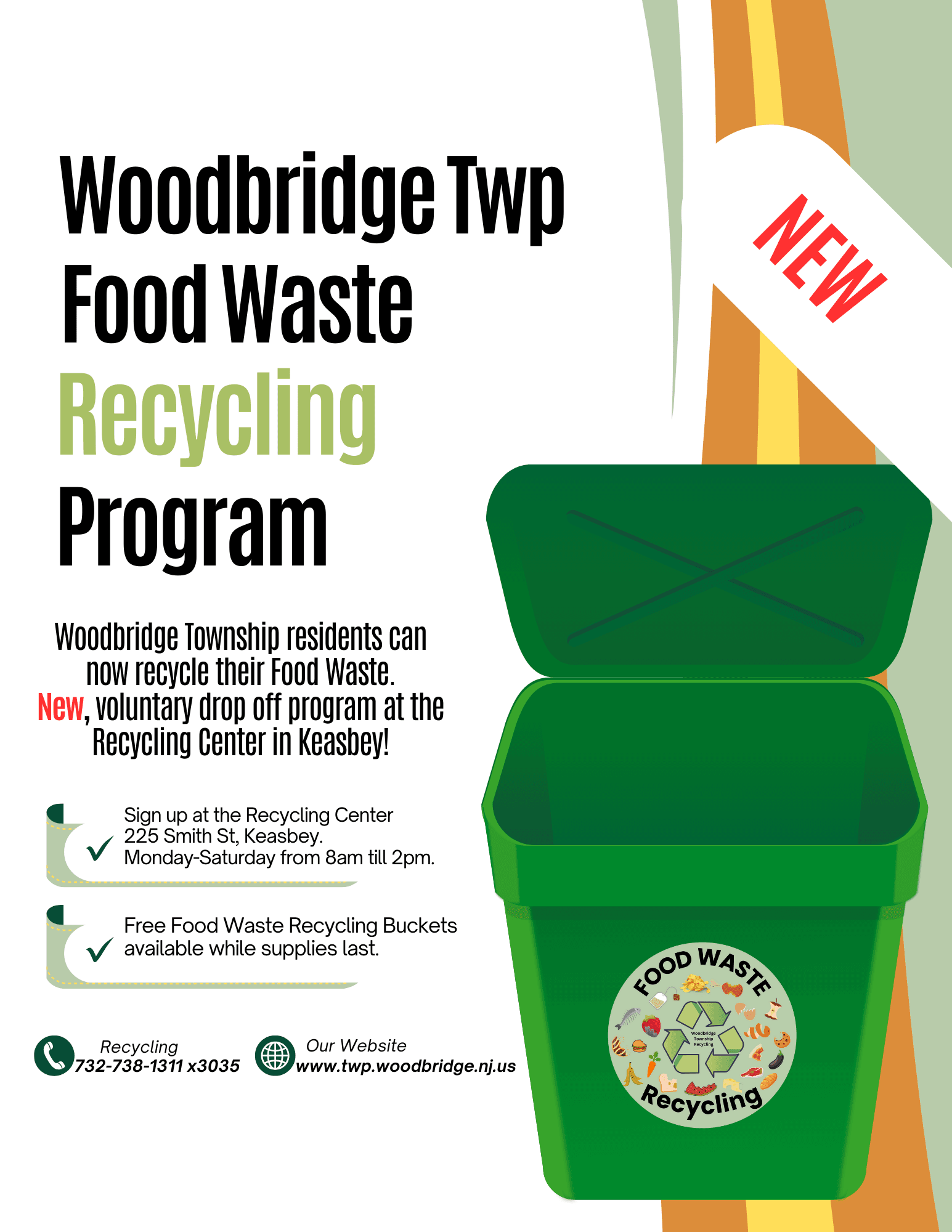 Copy of Green and Orange Modern Food Waste Recycling Program Instagram Post (US Letter)